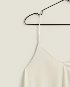 Nightdresses*ZARA Home Silk Nightgown Cream