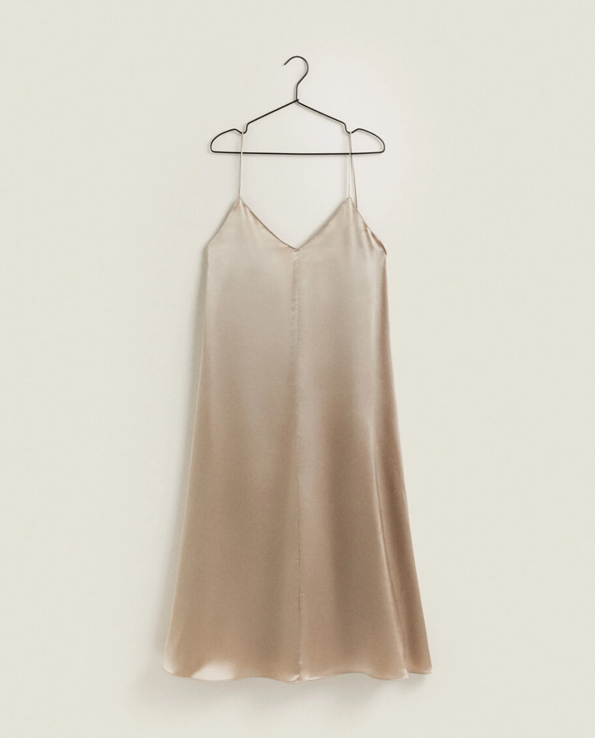 Nightdresses*ZARA Home Silk Nightgown Taupe