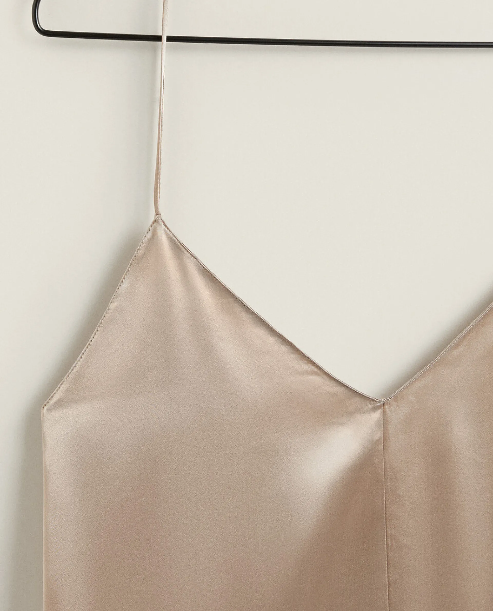 Nightdresses*ZARA Home Silk Nightgown Taupe