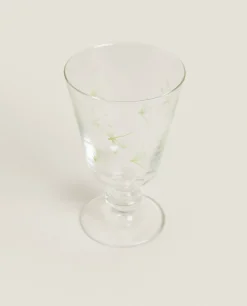 Glasses And Flutes*ZARA Home Silk Screen Wine Glass Green