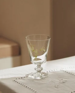 Glasses And Flutes*ZARA Home Silk Screen Wine Glass Green