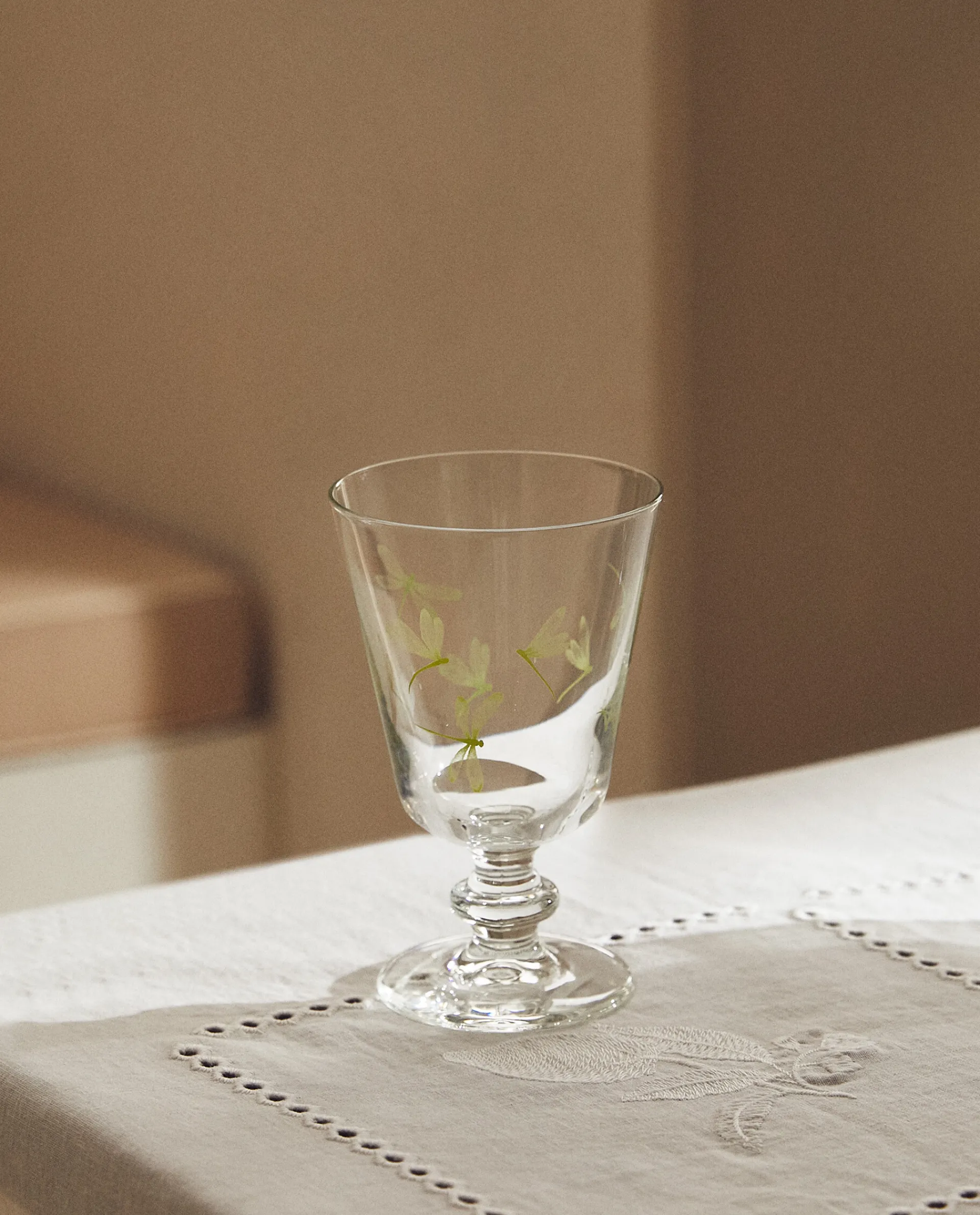 Glasses And Flutes*ZARA Home Silk Screen Wine Glass Green