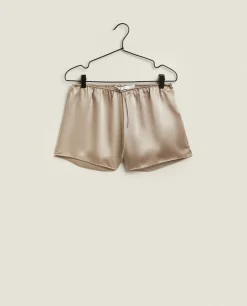 Pajamas*ZARA Home Silk Shorts Taupe