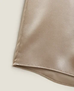 Pajamas*ZARA Home Silk Shorts Taupe