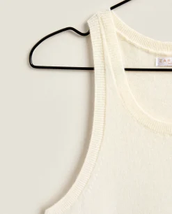 Nightdresses*ZARA Home Sleeveless Cashmere Dress Cream