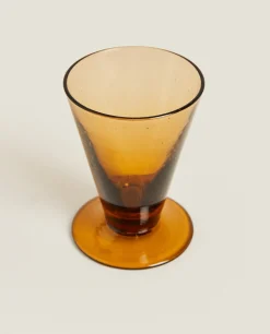 Glasses And Flutes*ZARA Home Small Glass With Bubbles Taupe