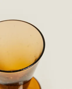 Glasses And Flutes*ZARA Home Small Glass With Bubbles Taupe