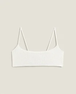 Beachwear*ZARA Home Smocked Bikini Top Cream