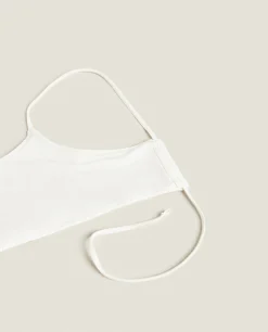 Beachwear*ZARA Home Smocked Bikini Top Cream