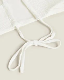 Beachwear*ZARA Home Smocked Bikini Top Cream