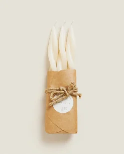 Candles*ZARA Home Spiral Candle (Pack Of 3) Ecru