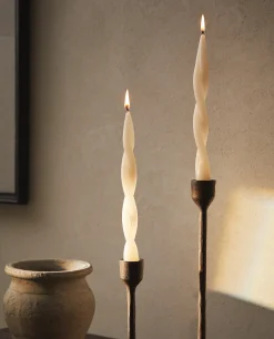 Candles*ZARA Home Spiral Candle (Pack Of 3) Ecru