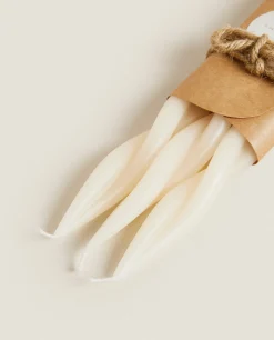 Candles*ZARA Home Spiral Candle (Pack Of 3) Ecru