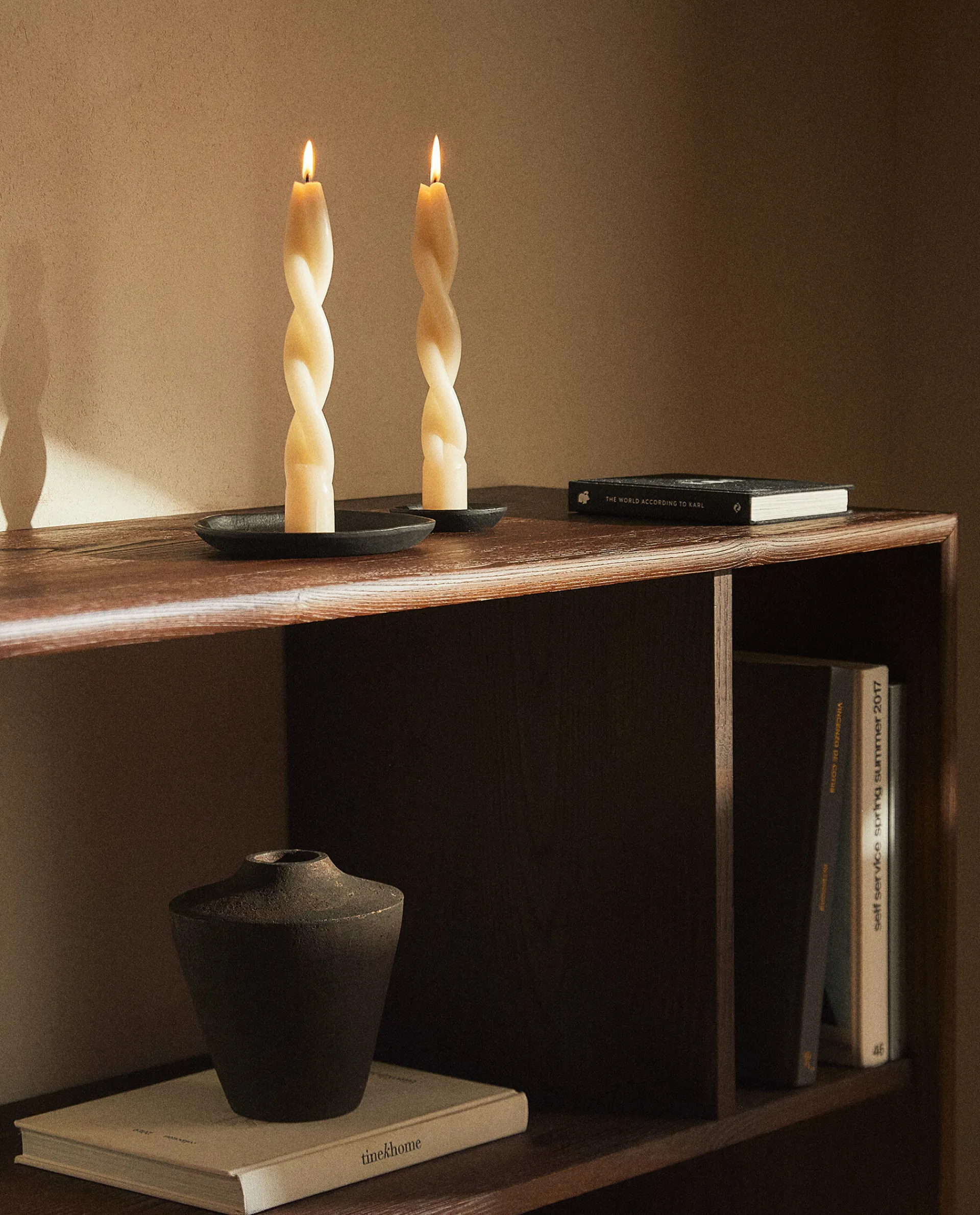 Candles*ZARA Home Spiral Candle (Pack Of 2) Ecru