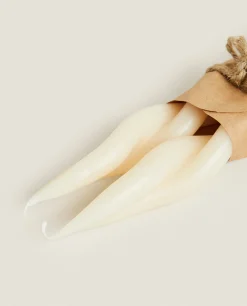 Candles*ZARA Home Spiral Candle (Pack Of 2) Ecru