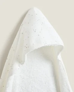 Bathroom*ZARA Home Star Hooded Towel Oyster White