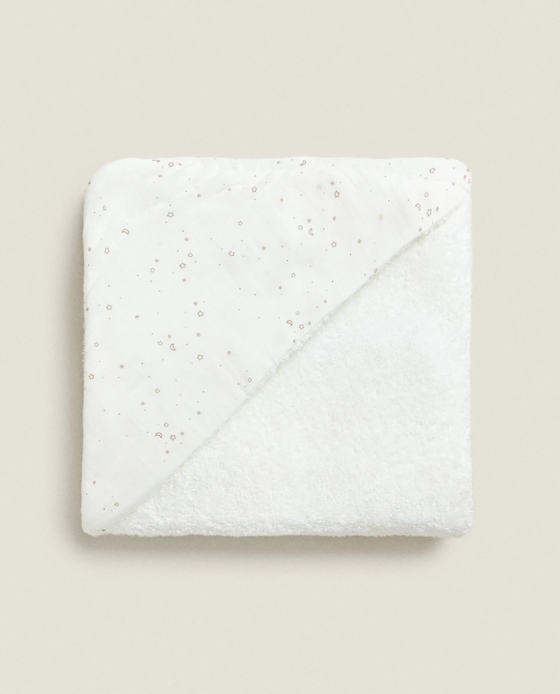 Bathroom*ZARA Home Star Hooded Towel Oyster White