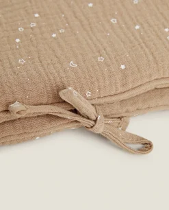 Accessories*ZARA Home Star Print Muslin Baby Wipe Holder Taupe