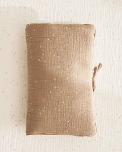 Accessories*ZARA Home Star Print Muslin Baby Wipe Holder Taupe