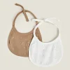 Mealtime*ZARA Home Star Print Muslin Bibs (Set Of 2) Oyster White