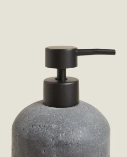 Dispensers*ZARA Home Stone Grey Resin Shower Dispenser Black
