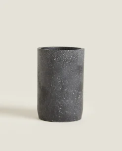 Glasses*ZARA Home Stone Grey Resin Tumbler Black