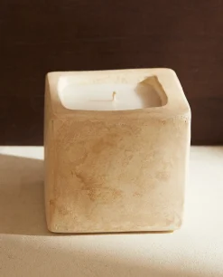 Candles*ZARA Home Stone Style Candle Beige