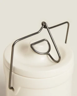 Storage*ZARA Home Stoneware Cylindrical Jar Cream