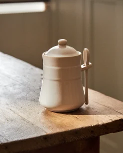 Kitchen Accessories*ZARA Home Stoneware Jam Jar Cream
