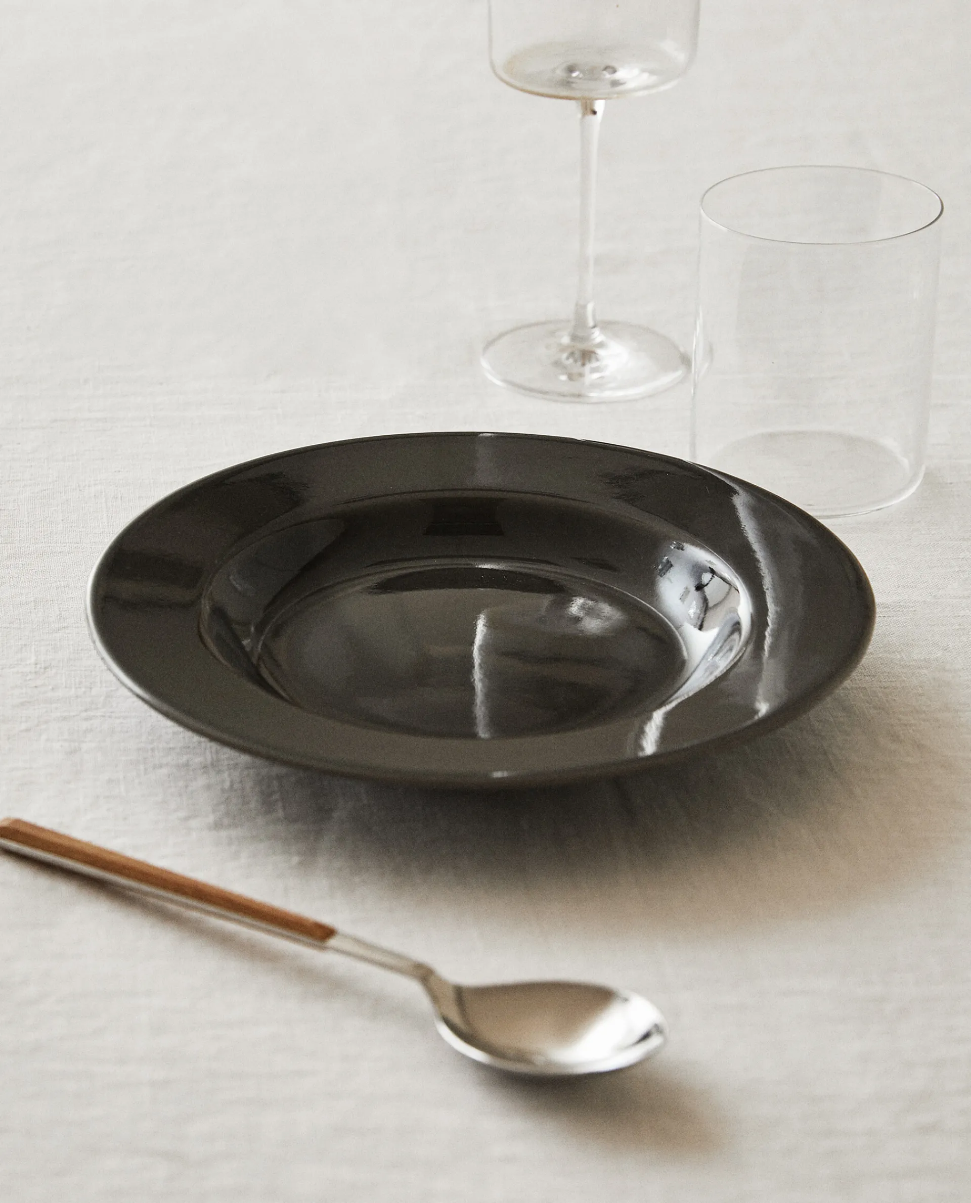 Soup Plates*ZARA Home Stoneware Soup Plate Black