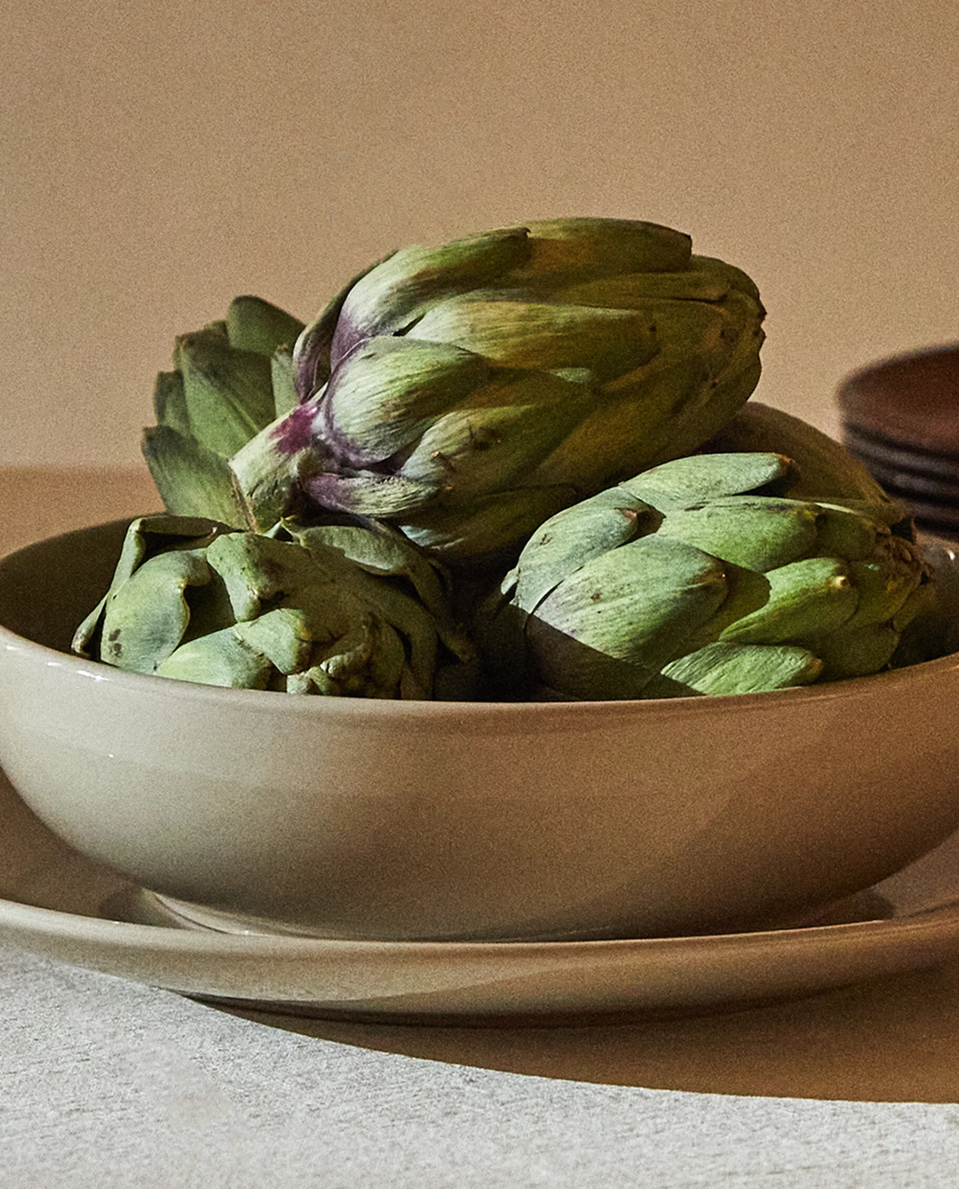 Soup Plates*ZARA Home Stoneware Soup Plate Toffee