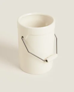 Kitchen Utensils*ZARA Home Stoneware Utensil Holder Cream
