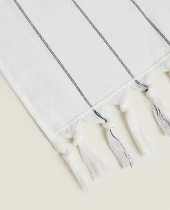 Beachwear*ZARA Home Striped Beach Towel Ecru/Black