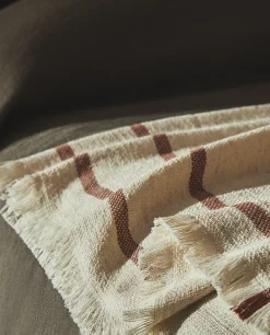 Blankets*ZARA Home Striped Blanket Russet