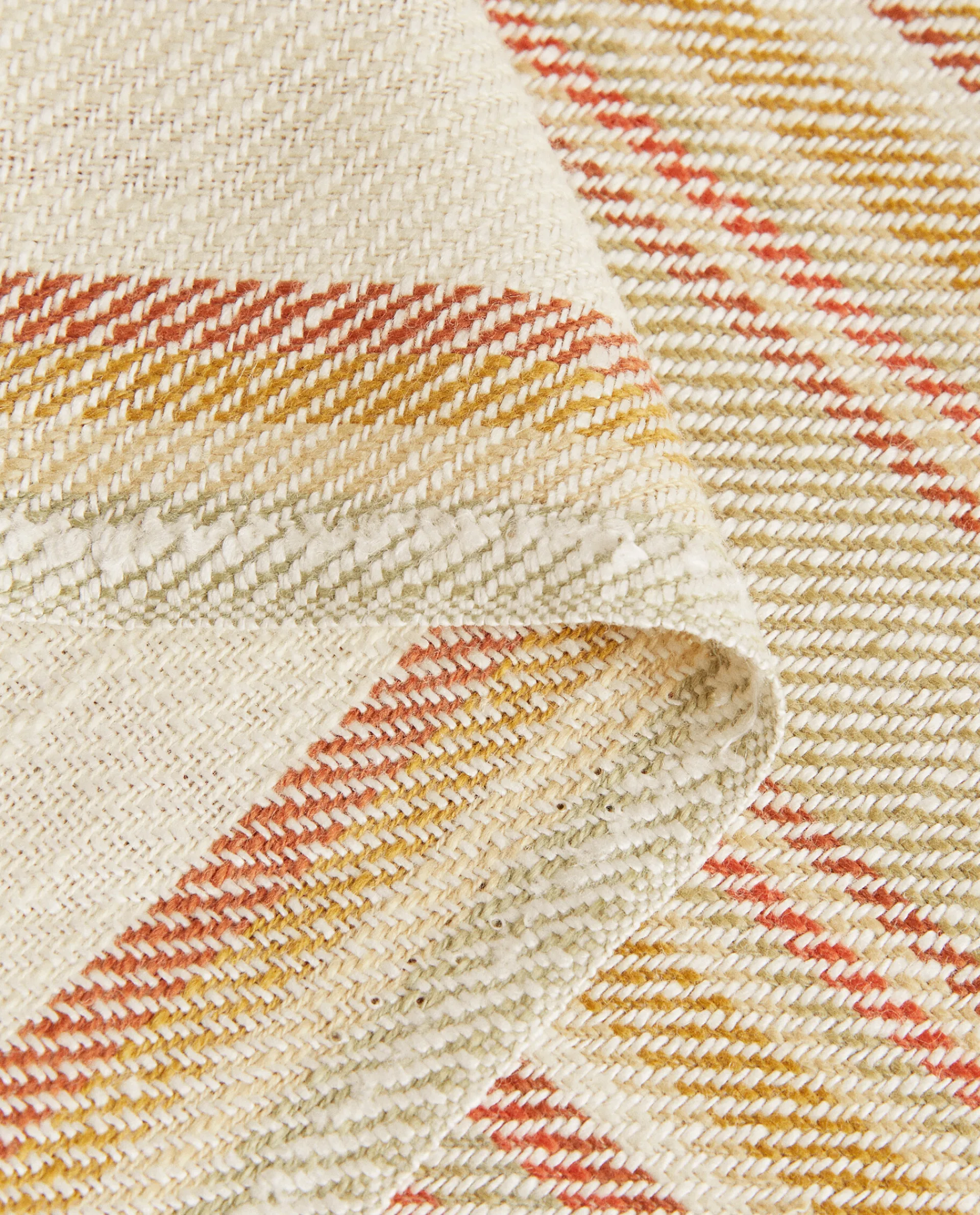 Blankets*ZARA Home Striped Cotton And Linen Blanket Multicolour