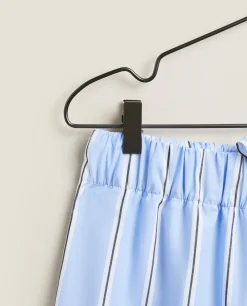 Man*ZARA Home Striped Cotton Pants Blue