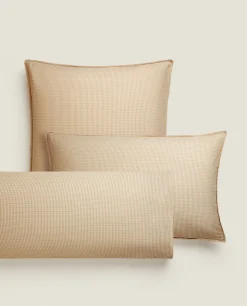 Pillowcases*ZARA Home Striped Cotton Pillowcase Sand