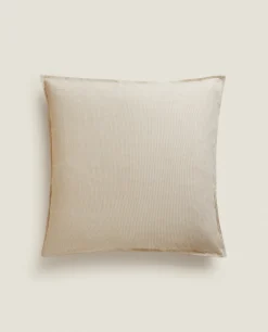 Pillowcases*ZARA Home Striped Cotton Pillowcase Sand