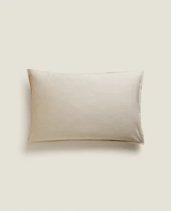 Pillowcases*ZARA Home Striped Cotton Pillowcase Sand