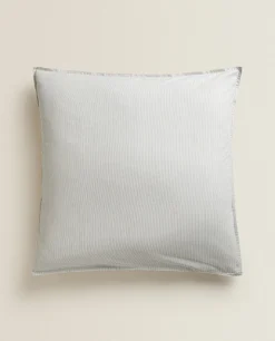 Pillowcases*ZARA Home Striped Cotton Pillowcase Grey