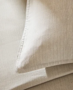 Pillowcases*ZARA Home Striped Cotton Pillowcase Grey