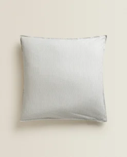 Pillowcases*ZARA Home Striped Cotton Pillowcase Grey