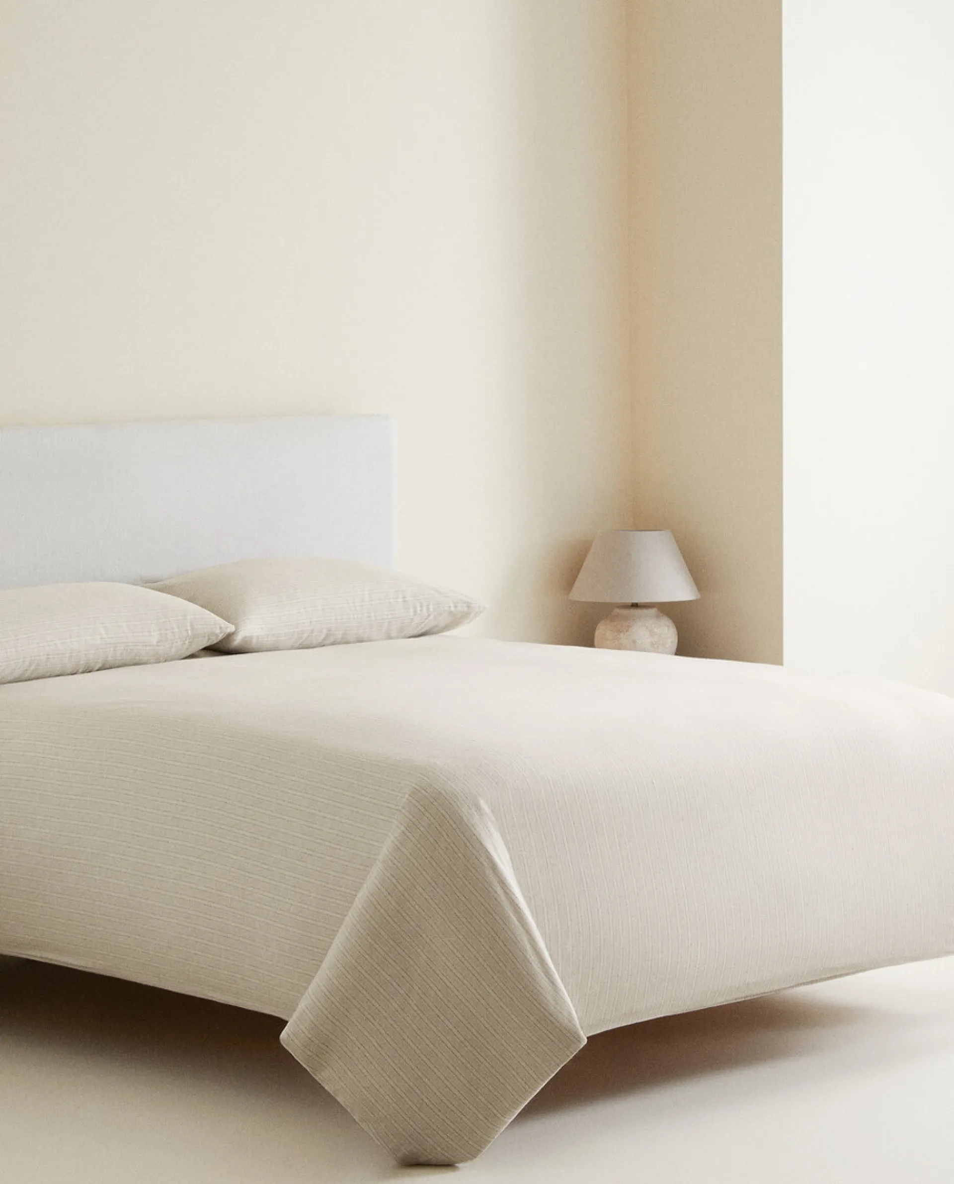 Duvet Covers*ZARA Home Striped Flannel Duvet Cover Sand