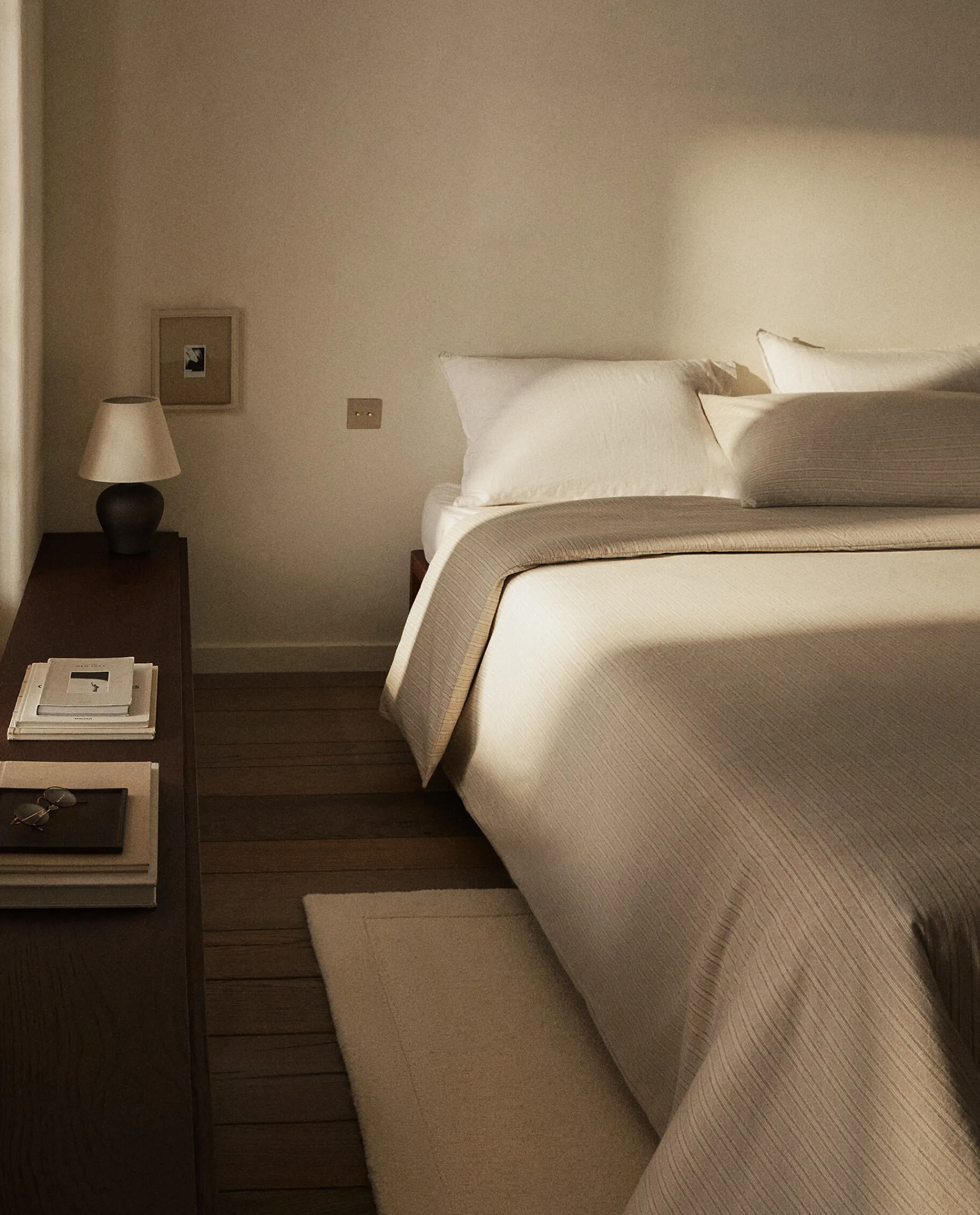 Duvet Covers*ZARA Home Striped Flannel Duvet Cover Sand