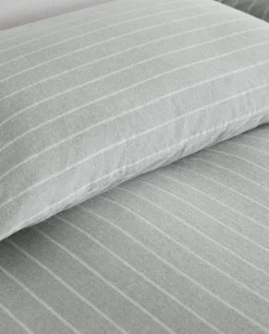 Duvet Covers*ZARA Home Striped Flannel Duvet Cover Grey