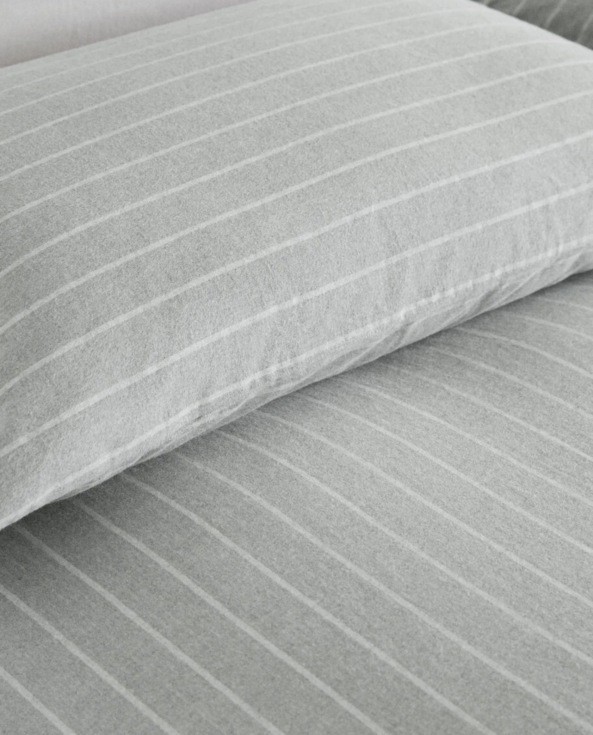 Duvet Covers*ZARA Home Striped Flannel Duvet Cover Grey