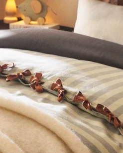 Duvet Covers*ZARA Home Striped Flannel Duvet Cover Green