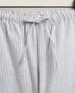 Pajamas*ZARA Home Striped Flannel Pajama Bottoms Grey