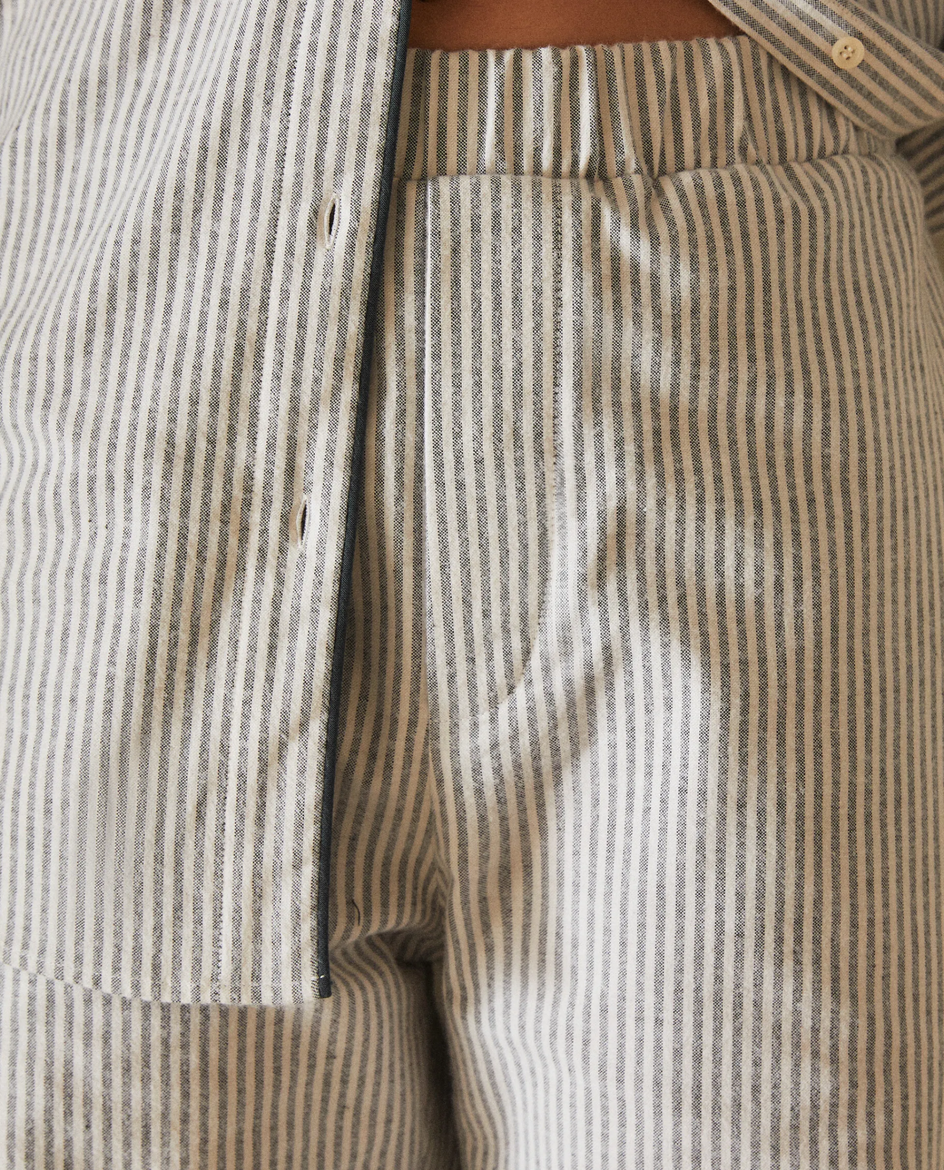Pajamas*ZARA Home Striped Flannel Pajama Bottoms Grey