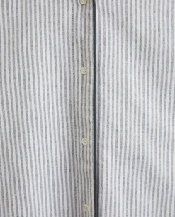 Pajamas*ZARA Home Striped Flannel Pajama Top Grey